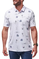 TravisMathew Island Paradise Tropical Print Polo White at Nordstrom,