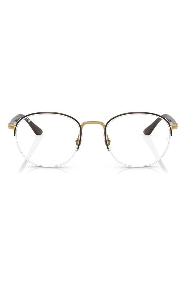 Ray-Ban 52mm Square Optical Glasses in Brown at Nordstrom