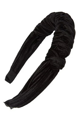 Tasha Knotted Velvet Headband in Black at Nordstrom