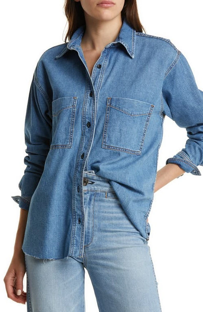 ASKK NY Oversize Denim Button-Up Shirt Vintage at Nordstrom,