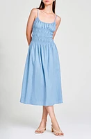 WAYF Isabelle Smocked Linen Blend Midi Sundress at Nordstrom,