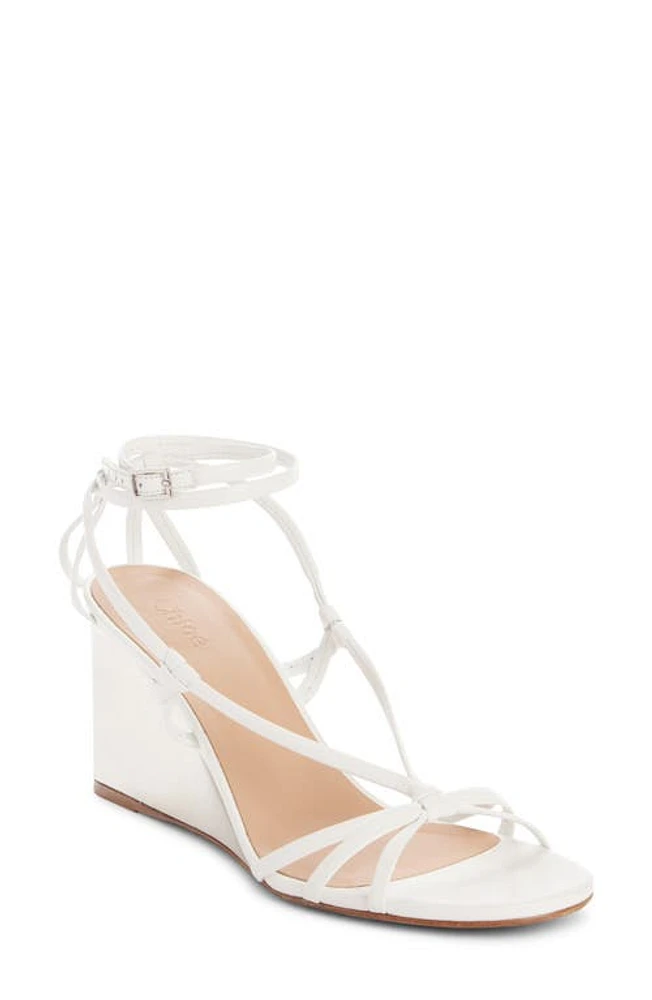 Chloé Rebecca Wedge Sandal White at Nordstrom,