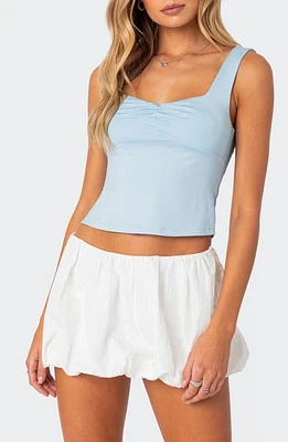 EDIKTED Marigold Side Slit Crop Tank Light-Blue at Nordstrom,