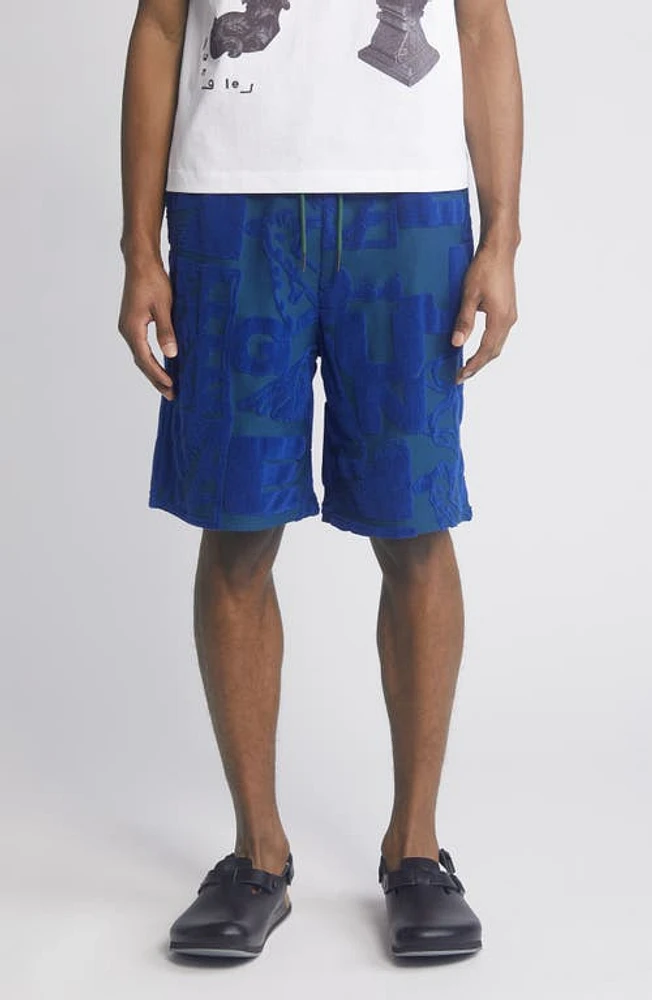 JUNGLES Terry Shorts Green/Blue at Nordstrom,