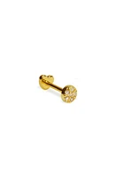 Argento Vivo Sterling Silver Pavé Cubic Zirconia Flat Back Single Stud Earring in Gold at Nordstrom