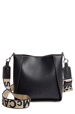 Stella McCartney Perforated Logo Mini Faux Leather Crossbody Bag in Mood Indigo at Nordstrom