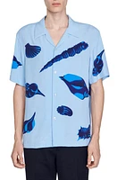 sandro Shells Print Short Sleeve Button-Up Shirt at Nordstrom,