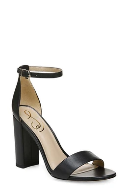 Sam Edelman Yaro Ankle Strap Sandal Black/Black Leather at Nordstrom,