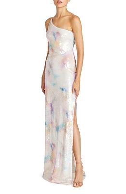 ML Monique Lhuillier Paige One-Shoulder Sequin Gown Golden Sky at Nordstrom,