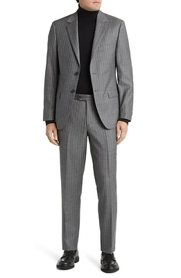 DANIEL HECHTER Norris Stripe Wool Suit Grey at Nordstrom,