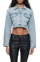 PURPLE BRAND Crop Denim Jacket Light Indigo at Nordstrom,