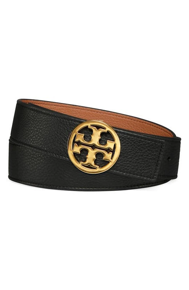 Tory Burch Reversible Logo Belt Black/New Cuoio/Gold at Nordstrom,