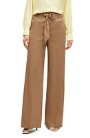 BOSS Tasena Linen Blend Wide Leg Pants Iconic Camel at Nordstrom,