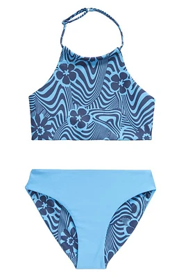 zella Kids' Just Breathe Reversible Two-Piece Swimsuit at Nordstrom,