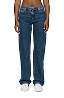 PURPLE BRAND Back Cutout Slim Straight Leg Jeans Dark Indigo at Nordstrom,