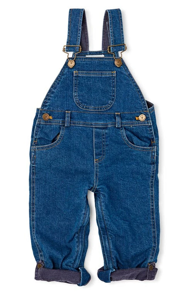 DOTTY DUNGAREES Kids' Stonewash Stretch Cotton Denim Overalls Blue at Nordstrom,