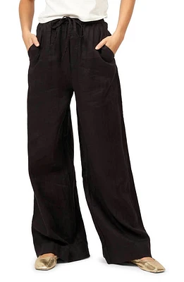 Equipment Timo Cotton Blend Drawstring Pants True Black at Nordstrom,