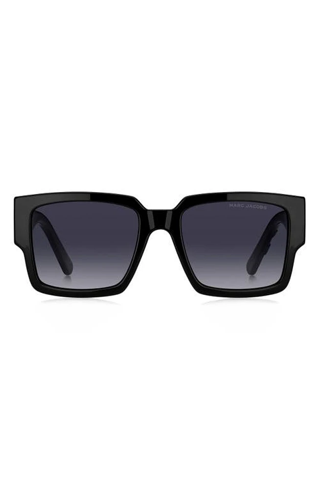 Marc Jacobs 55mm Square Sunglasses in Black Grey/Grey Shaded at Nordstrom