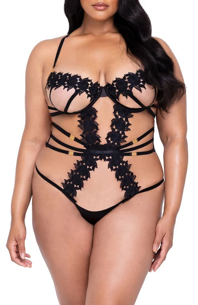 Roma Confidential Ebony Rose Underwire Teddy Black at Nordstrom,