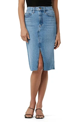 Joe's The Joplin Raw Hem Midi Denim Skirt Bad Habit at Nordstrom,