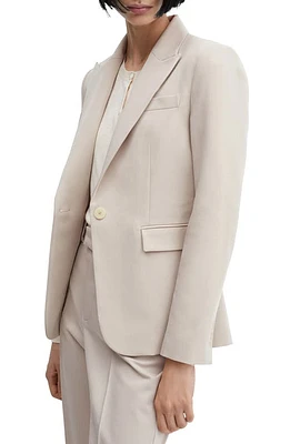 MANGO Fitted Suit Blazer Medium Brown at Nordstrom,