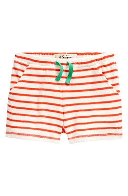 Mini Boden Kids' Stripe Terry Cloth Shorts Jam Red Strawberry at Nordstrom,