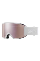 Smith Squad MAG 170mm ChromaPop Low Bridge Snow Goggles in White Vapor /Rose Gold Mirror at Nordstrom