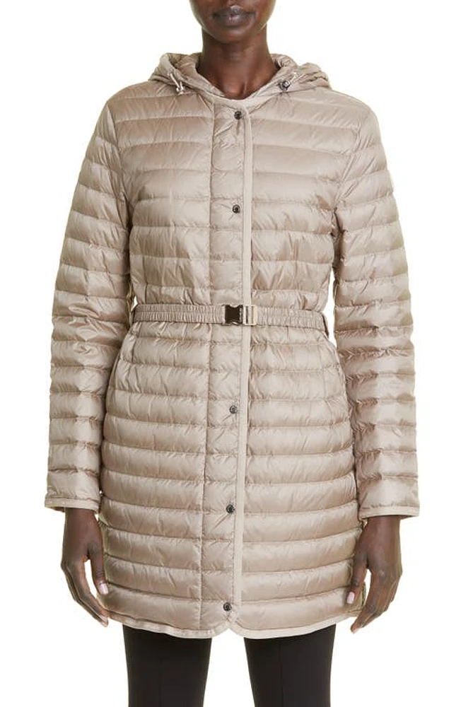 Moncler Oredonne Long Down Jacket Beige at Nordstrom,