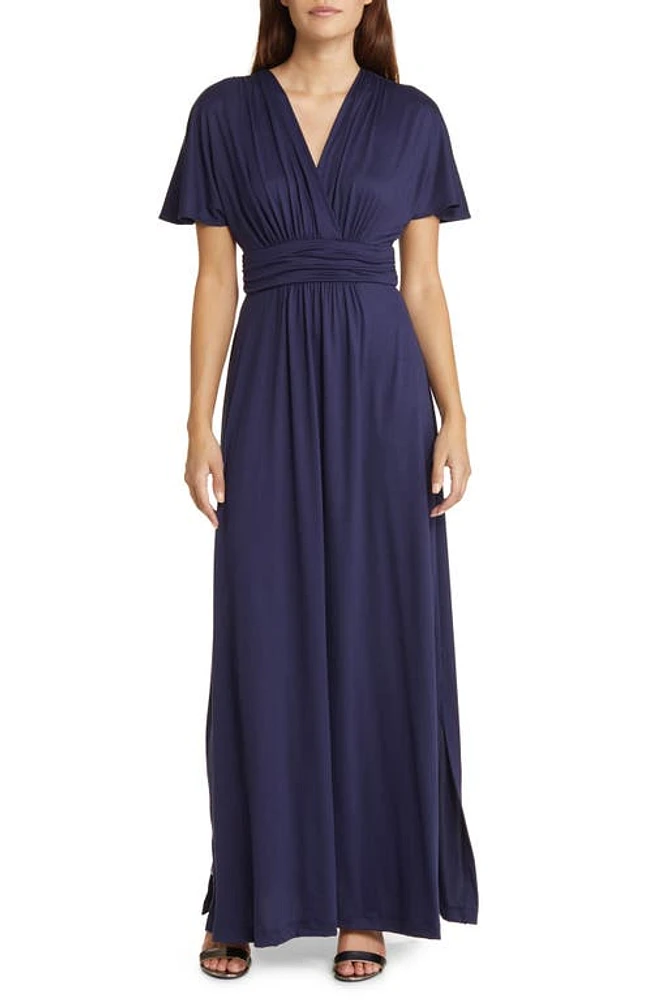 Kiyonna Vienna Floral Maxi Dress Nouveau Navy at Nordstrom,