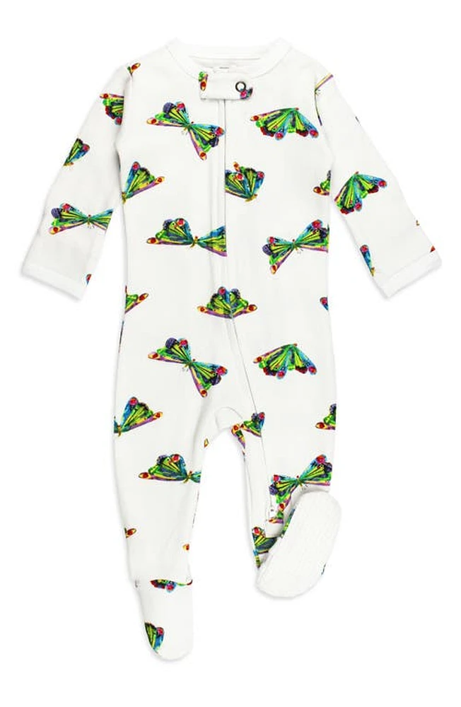 L'Ovedbaby x The Very Hungry Caterpillar Fitted One-Piece Organic Cotton Footie Pajamas Butterfly at Nordstrom,