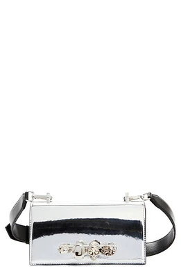 Alexander McQueen The Knuckle Metallic Satchel in Silver/Black at Nordstrom