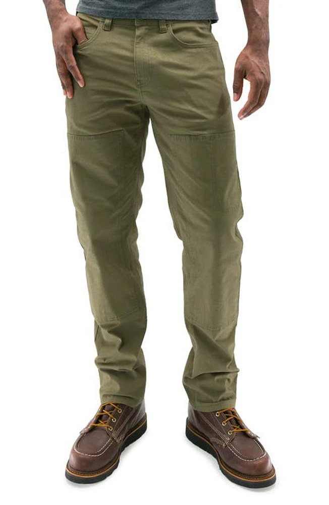 Devil-Dog Dungarees Stretch Cotton Carpenter Pants in Burnt Olive at Nordstrom, Size 34 X 30