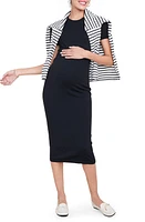 HATCH The Eliza Maternity T-Shirt Dress Black Knit at Nordstrom,