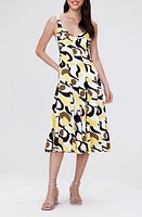 Diane von Furstenberg Beth Abstract Print Fit & Flare Midi Dress Mirage Yellow at Nordstrom,