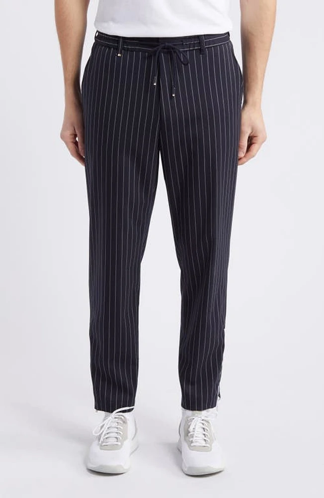 BOSS Perin Stretch Virgin Wool Pants Dark Blue at Nordstrom,