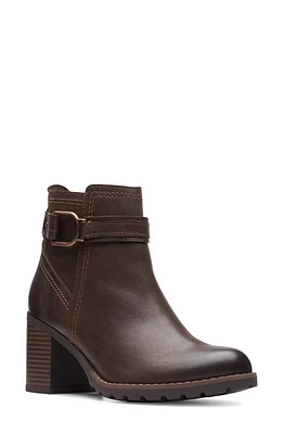 Clarks(r) Leda Strap Bootie in Dark Brown Lea at Nordstrom, Size 8.5