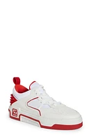 Christian Louboutin Astroloubi Mixed Media Low Top Sneaker J679-White/Loubi at Nordstrom