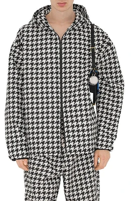 burberry Relaxed Fit Houndstooth Check EKD Patch Jacket Black Ip Pat at Nordstrom,