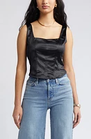 Open Edit Satin Corset Tank at Nordstrom,