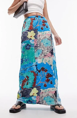 Topshop Resort Print Maxi Skirt White Multi at Nordstrom, Us