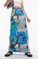 Topshop Resort Print Maxi Skirt White Multi at Nordstrom, Us