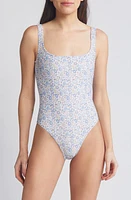 Nu Swim x Liberty London Pistachio Floral Print One-Piece Swimsuit in Blue Multi at Nordstrom, Size Xx-Large