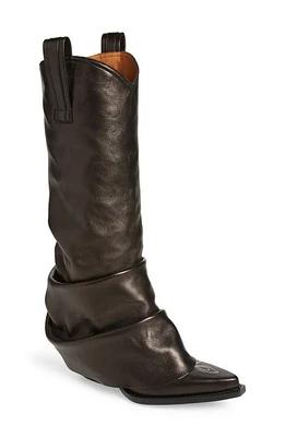 R13 Leather Sleeve Cowboy Boot Black at Nordstrom,