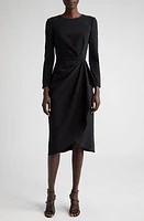 Carolina Herrera Pleated Long Sleeve Tulip Midi Dress at Nordstrom,