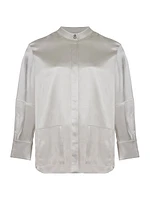 Nocturne Mandarin Collar Shirt in at Nordstrom