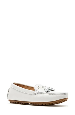 La Canadienne Pista Tassel Waterproof Driving Shoe White Pebble Leather at Nordstrom,