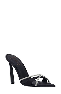 Black SUEDE STUDIO Sienna Pointed Toe Slide Sandal Satin Crystal Stones at Nordstrom,