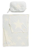 Pink Lemonade Stars Organic Cotton Baby Blanket & Travel Pouch Set in Sky Blue/Natural at Nordstrom