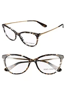 Dolce & Gabbana 54mm Optical Glasses in Black Spotted/Gold at Nordstrom