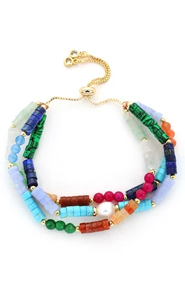 Panacea Beaded Slider Bracelet in Gold/Multi Beads at Nordstrom